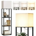 thumbnail image 1 of SUNMORY Large Size Floor Lamp with Shelves, 4-Tier Wood Modern Floor Lamps for Living Room with 3 Color Temperature Bulb, Tall Lamp, Lamps for Bedroom, Living Room Decor Display, Corner Bookshelf, 1 of 8