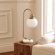 SUNMORY 20" Marble Table Lamp, Modern Desk Lamp with 3 Color Temperatures, Bedside Lamp with Marble Base & Glass Lampshade, Convenient Rocker Switch, Nightstand Lamp for Bedroom, Living Room, Office