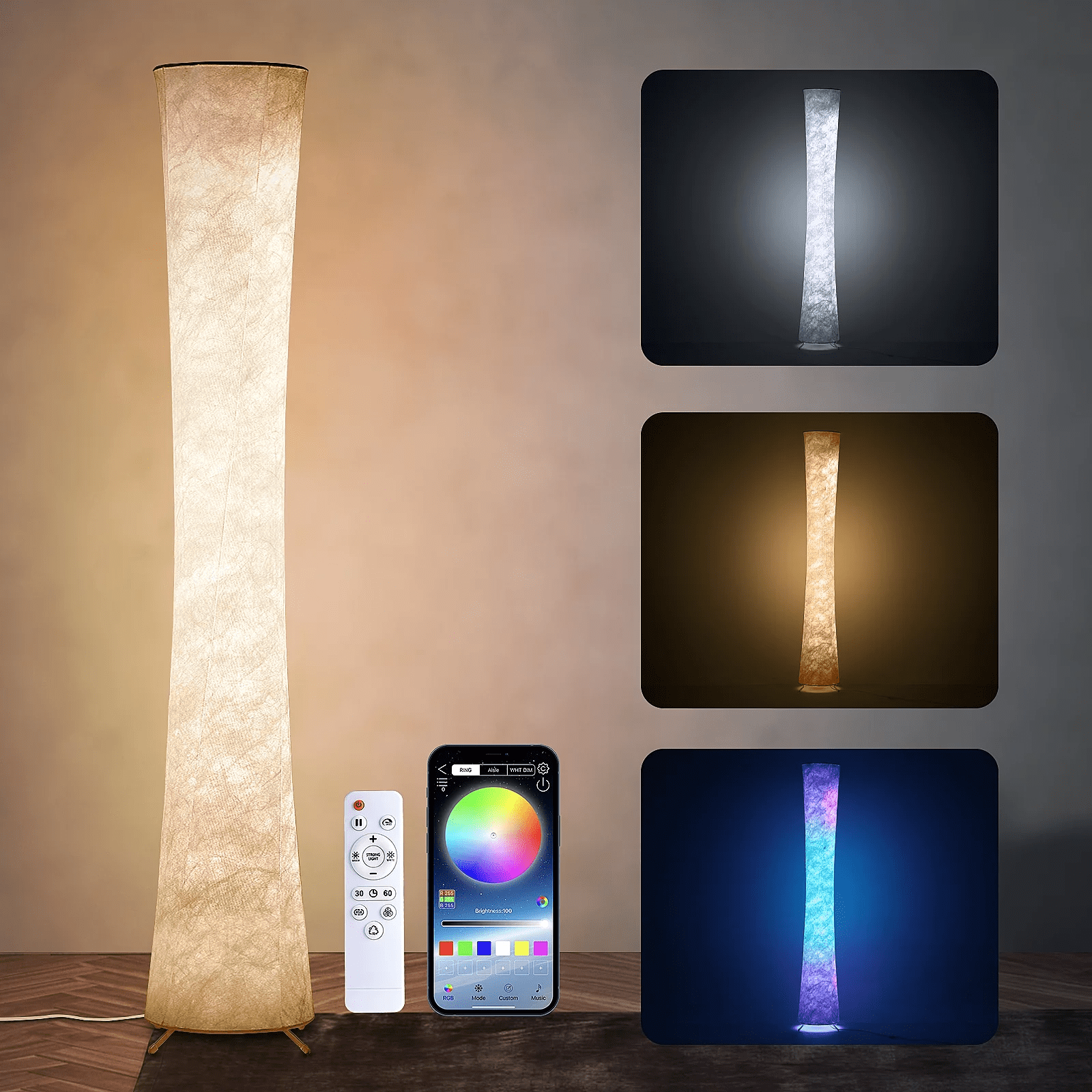 SUNMORY Soft Light LED Floor Lamp RGB Color Changing