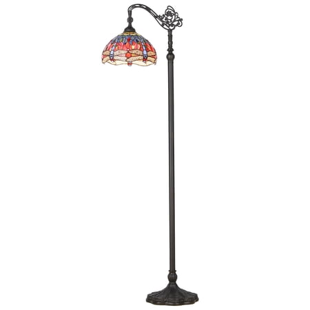 SUNMORY 64.5'' Stained Glass Floor Lamps, Lamps for Bedroom, Standing Floor Lamps for Living Room, Office Dormitory Bar Retro Unique Accent Decor Cottage Village Gift