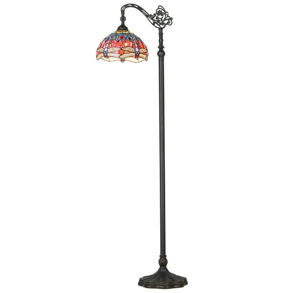 SUNMORY 64.5'' Stained Glass Floor Lamps, Lamps for Bedroom, Standing Floor Lamps for Living Room, Office Dormitory Bar Retro Unique Accent Decor Cottage Village Gift