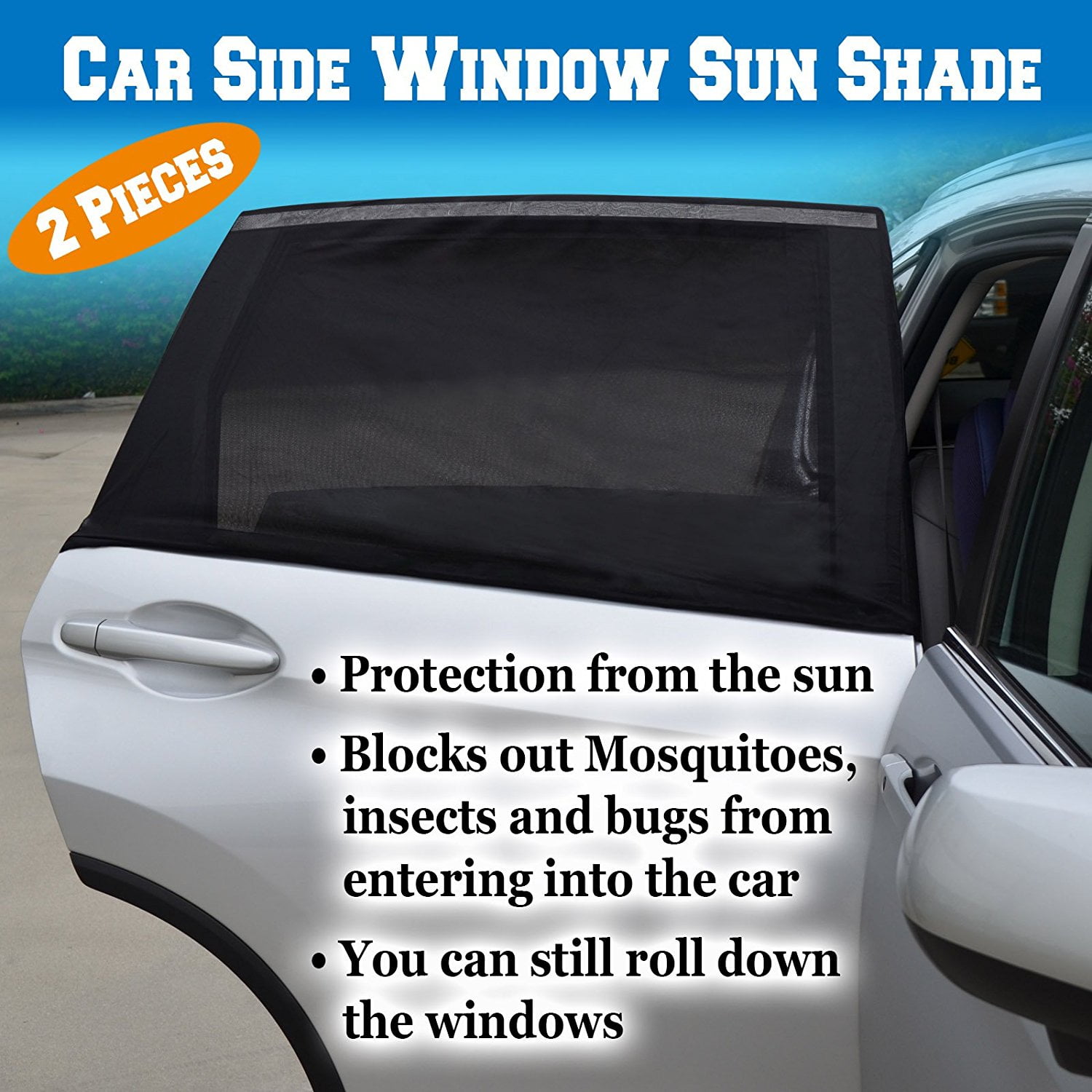 SUNNY 2pcs Car Side Window Sunshade UV Protector Car Sun Shade Protective Cover