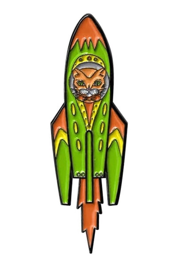 SUNNY BUICK ROCKET CAT 1 PIN -  Original Artwork Backpack Enamel Lapel PIN - 2"