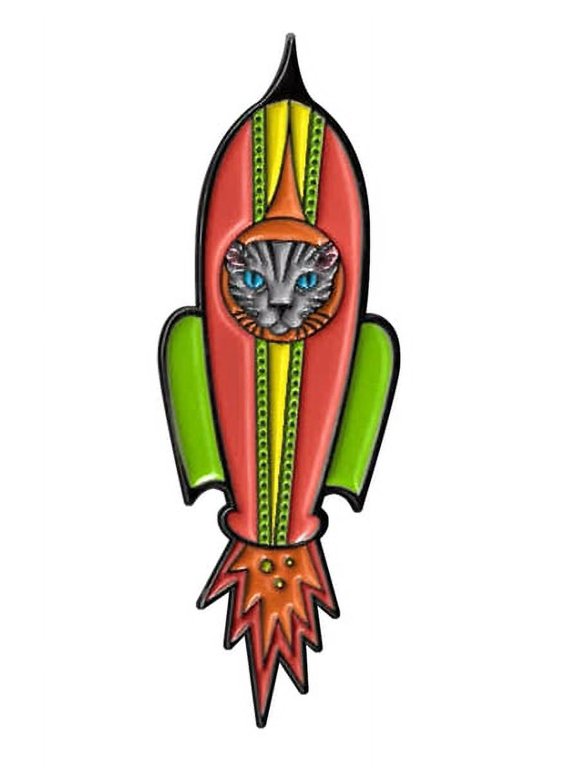SUNNY BUICK ROCKET CAT 2 PIN - Original Artwork Backpack Enamel Lapel PIN - 2"