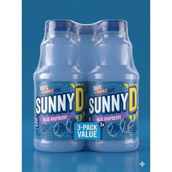 SUNNY D Blue Raspberry Juice, 11.3 OZ 3 Pack