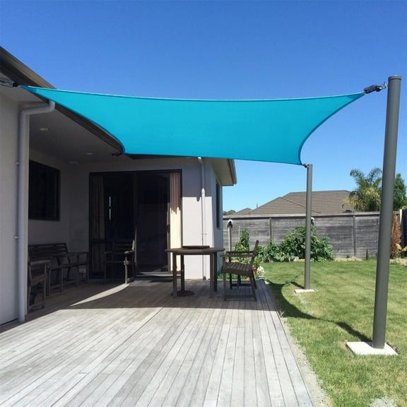 SUNNY GUARD 20'x20' Sun Shade Sail Rectangle Turquoise Blue UV Block Canopy Awning for Outdoor Patio Garden Backyard (We Make Custom Size)