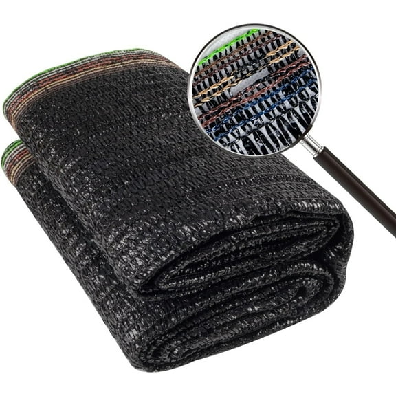 SUNNY GUARD 55% Sunblock Shade Cloth 6.5/8/10/16.5/12/20 FT Sun Cover Mesh UV Resistant Net for Plant Garden Greenhouse, 8'x12' Black