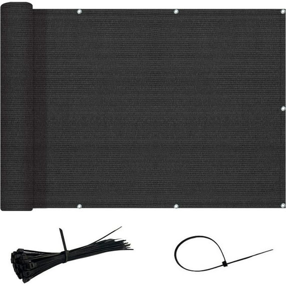 SUNNY GUARD Balcony Privacy Screen 2.6/3/3.3 ft x 10/16/20 ft Apartments Railing Screen Fence for Outdoor Patio Deck Backyard Porch, 3'x10'Black