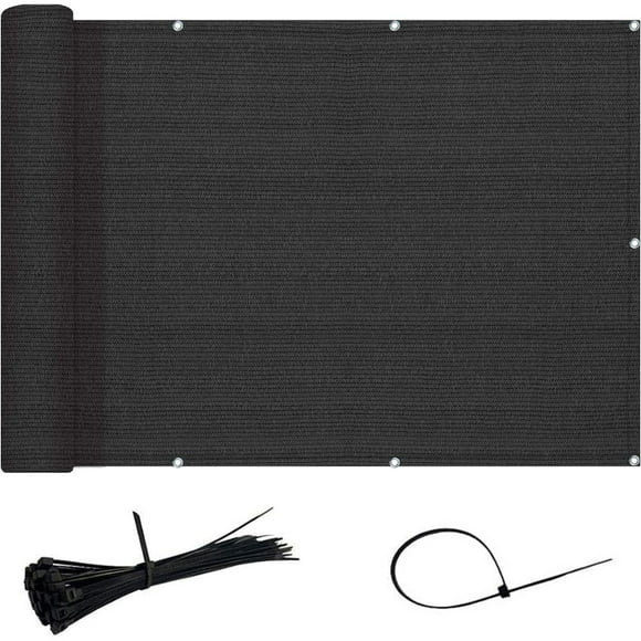 SUNNY GUARD Balcony Privacy Screen 2.6/3/3.3 ft x 10/16/20 ft Apartments Railing Screen Fence for Outdoor Patio Deck Backyard Porch, 3'x10'Black