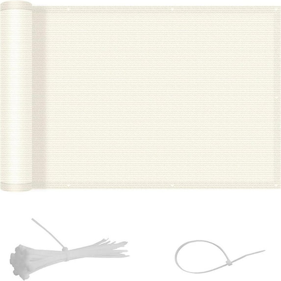 SUNNY GUARD Balcony Privacy Screen 2.6/3/3.3 ft x 10/16/20 ft Apartments Railing Screen Fence for Outdoor Patio Deck Backyard Porch, 3'x16'Cream