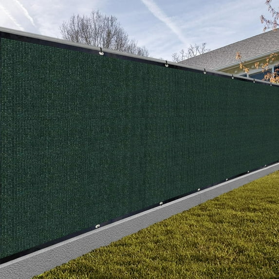 SUNNY GUARD Custom Size Privacy Screen Fence 5' x 110' Heavy Duty Dustproof Denoise Fencing Mesh for Garden Yard Pool Deck, Dark Green (Customized)