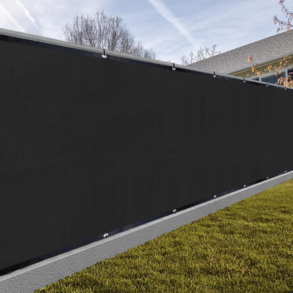 SUNNY GUARD Privacy Screen Fence 4' x 25' Heavy Duty Dustproof Denoise Fencing Mesh for Garden Yard Pool Deck, Black (We Make Custom Size)