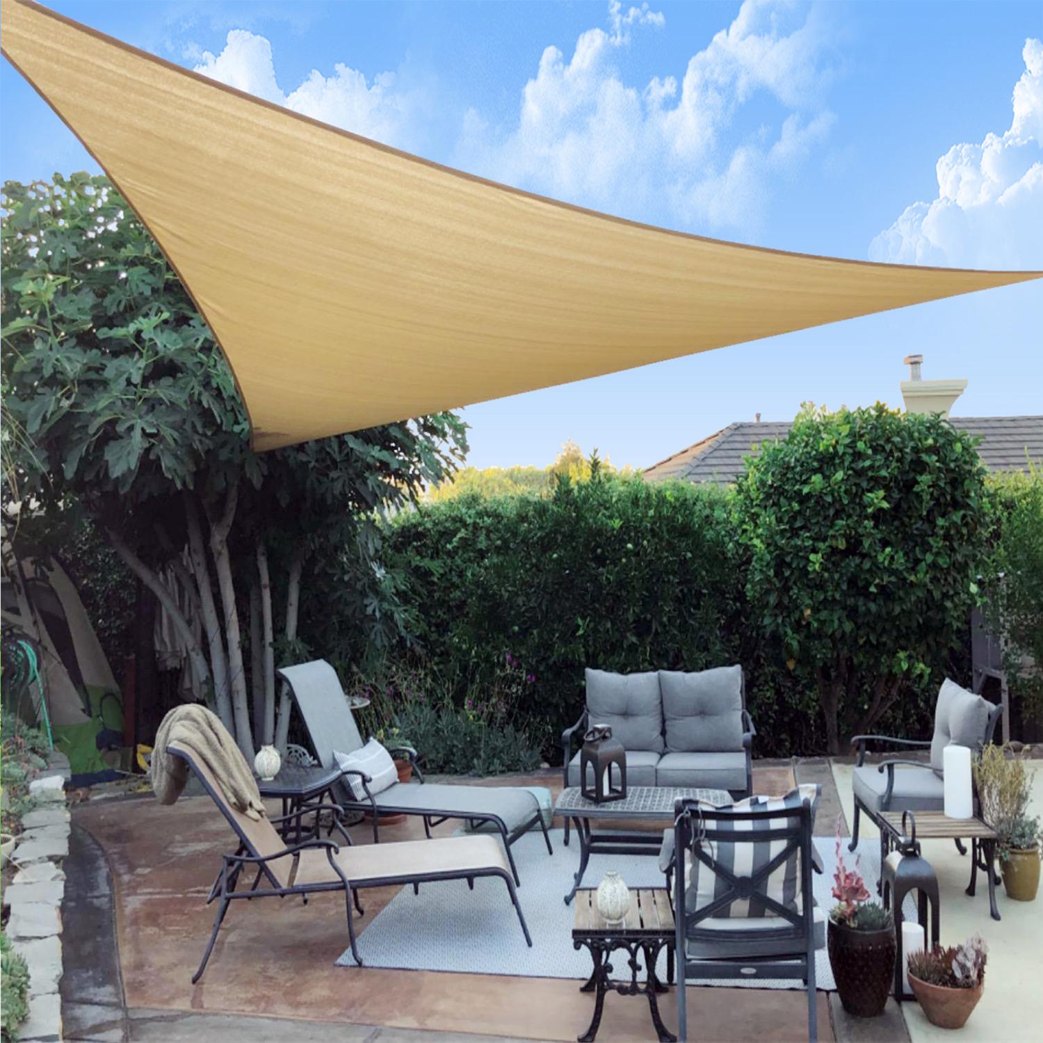 Sun Shade Triangle Sun Shade 95% Block Canopy For Patio Backyard Garden ...