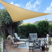 SUNNY GUARD Sun Shade Sail 10/12/16/20 FT Triangle UV Block Canopy Cover for Patio Backyard, 16'x16'x16' Sand