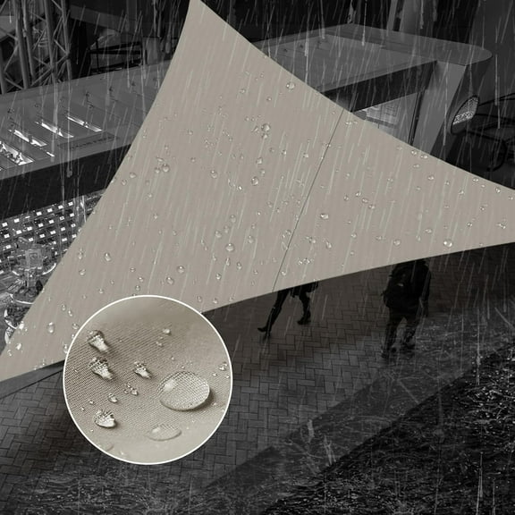 SUNNY GUARD Waterproof Sun Shade Sail 10' x 10' x 14' Taupe Rectangle UV Block Sunshade for Outdoor Patio Garden Backyard Deck (We Make Custom Size)