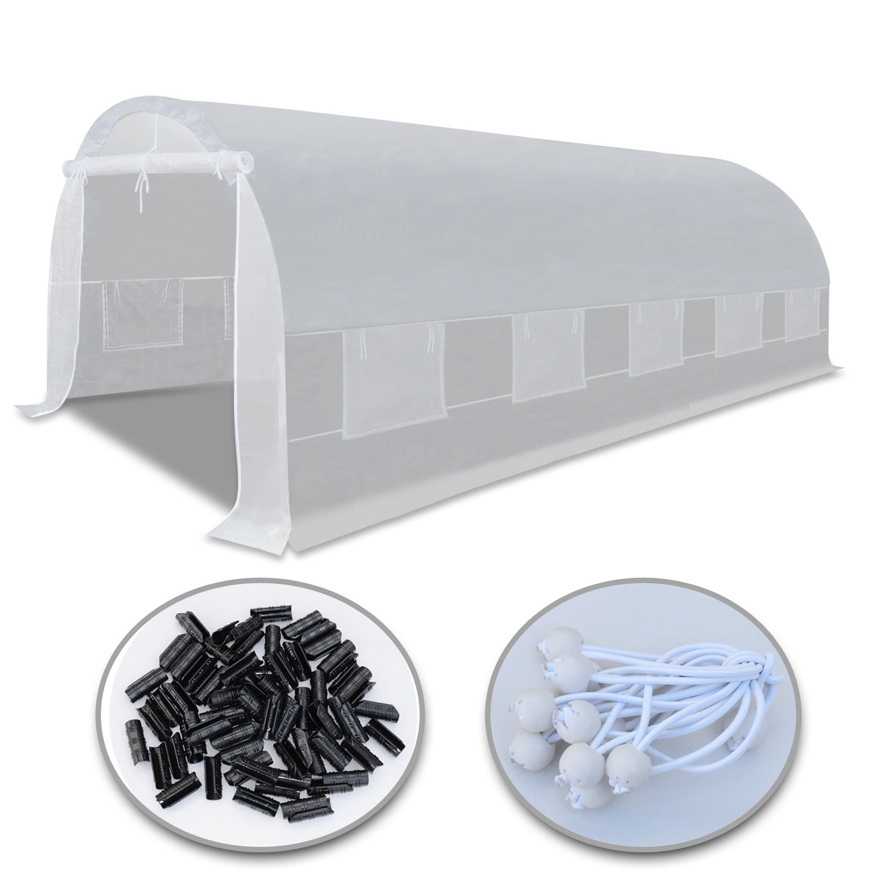 SUNNY Greenhouse Replacement Cover Half-Transparent Greenhouse Cover (24.6'x10'x7')