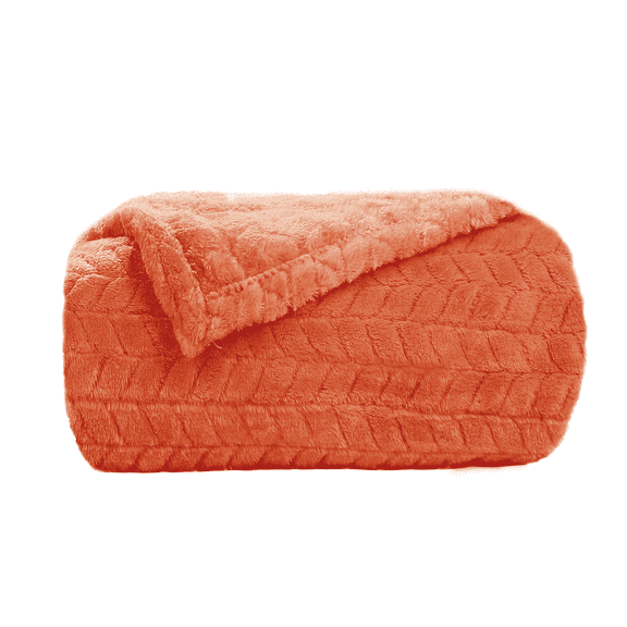 SUNNY HEAT Bed Blanket 70×78 Inches, Breathable and Cozy Microplush for Bed Sofa Couch, Suitable for All Seasons, Pumpkin