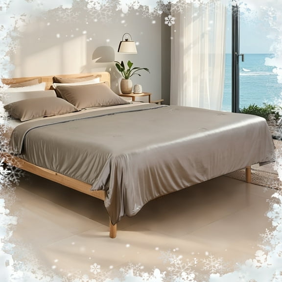 SUNNY HEAT Cooling Comforter Queen Size for Hot Sleepers, Double-Sided Silk Cool Design, Breathable Summer Cooling Blanket, Amber, 78"x90"