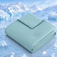 thumbnail image 1 of SUNNY HEAT Cooling Summer Comforter Twin Size 60"x80", Cooling Blanket for Hot Sleepers, Lightweight Breathable Double-Sided Quilt, Teal, 1 of 9
