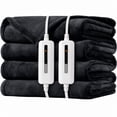 thumbnail image 1 of SUNNY HEAT Electric Blanket Heated Queen 84" x 90" -Fast Heating 5 Levels & 10H Auto off, Warm Soft Fannel Machine Washable, for Bed/Couch/Office, Dark Grey, 1 of 10