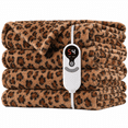 thumbnail image 1 of SUNNY HEAT Electric Blanket Heated Throw 50" x 60" -Fast Heating 9 Levels & 10H Auto off, Warm Soft Fannel Machine Washable, for Bed/Couch/Office, Classic Leopard Print, 1 of 9