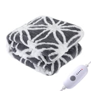 SUNNY HEAT Electric Heated Blanket 5 Heating Levels & 3 H Auto Shut Off, Warm Sherpa & Breathable, 50x60 Inch, Gray