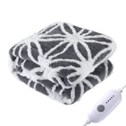 SUNNY HEAT Electric Heated Blanket 5 Heating Levels & 3 H Auto Shut Off, Warm Sherpa & Breathable, 50x60 Inch, Gray