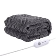 thumbnail image 1 of SUNNY HEAT Low Wattage Electric Heated Blanket, 50'' x 60'' Flannel, Soft and Lightweight, Light Grey, 1 of 6