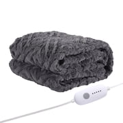SUNNY HEAT Low Wattage Electric Heated Blanket, 50'' x 60'' Flannel, Soft and Lightweight, Light Grey