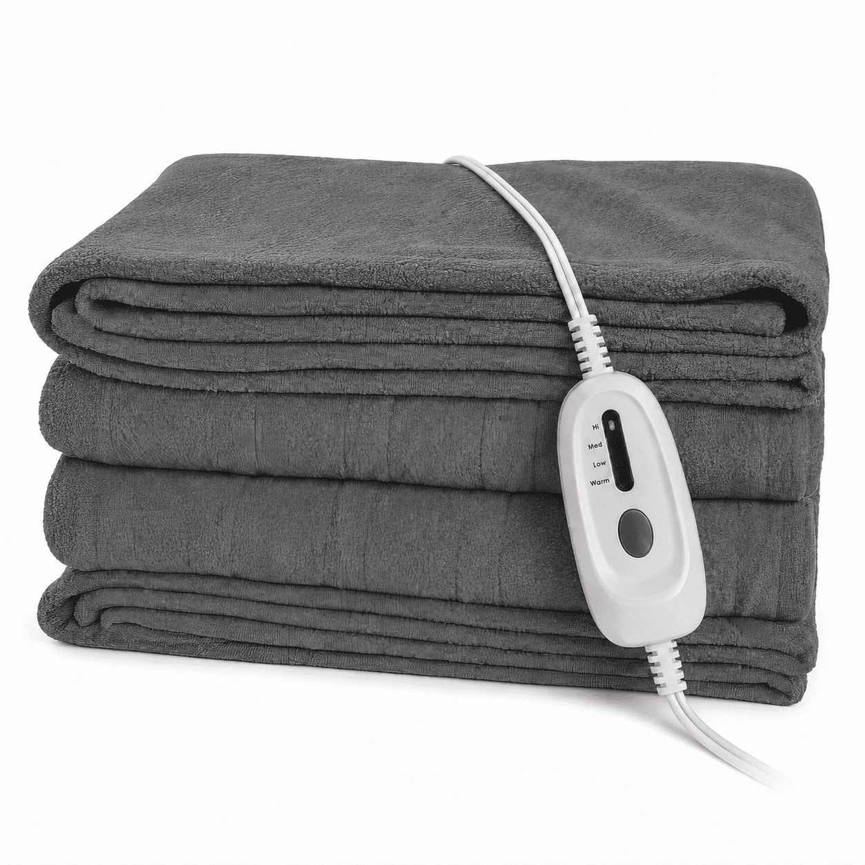 SUNNY HEAT Electric Heated Blanket, 72'' x 84'', Comfortable Polar Fleece, Light Grey