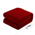thumbnail image 1 of SUNNY HEAT Electric Heated Blanket, 72'' x 84'', Comfortable Polar Fleece, Red, 1 of 6