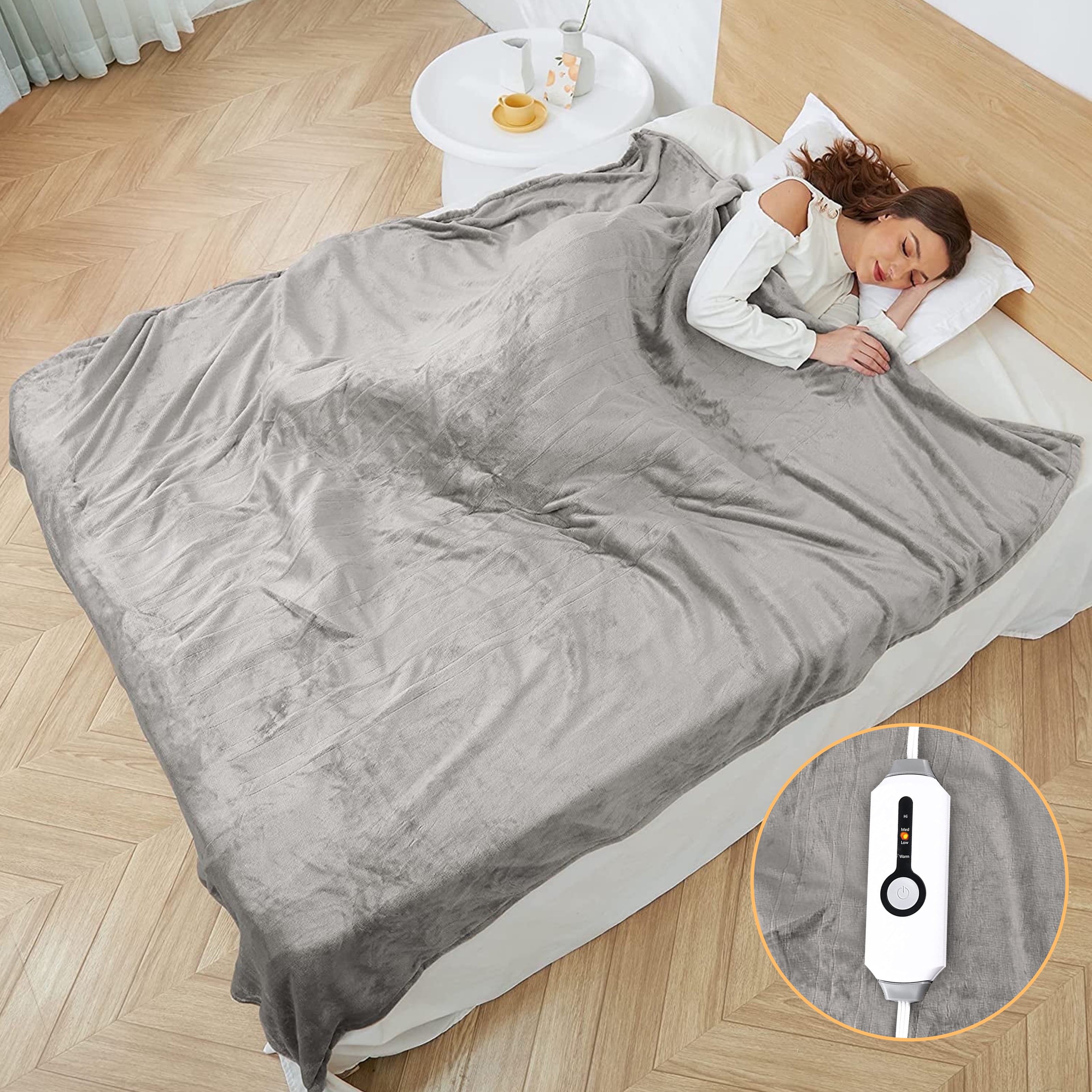 Heated Blanket Refrigeration Blanket Daewoo Grey Heated Over Throw