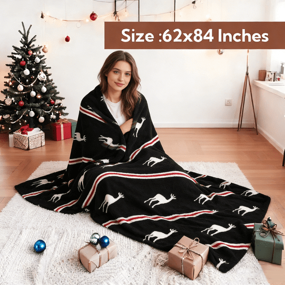 SUNNY HEAT Electric Heated Blanket Twin size 62''x84'' Warm Machine Washable- black and white