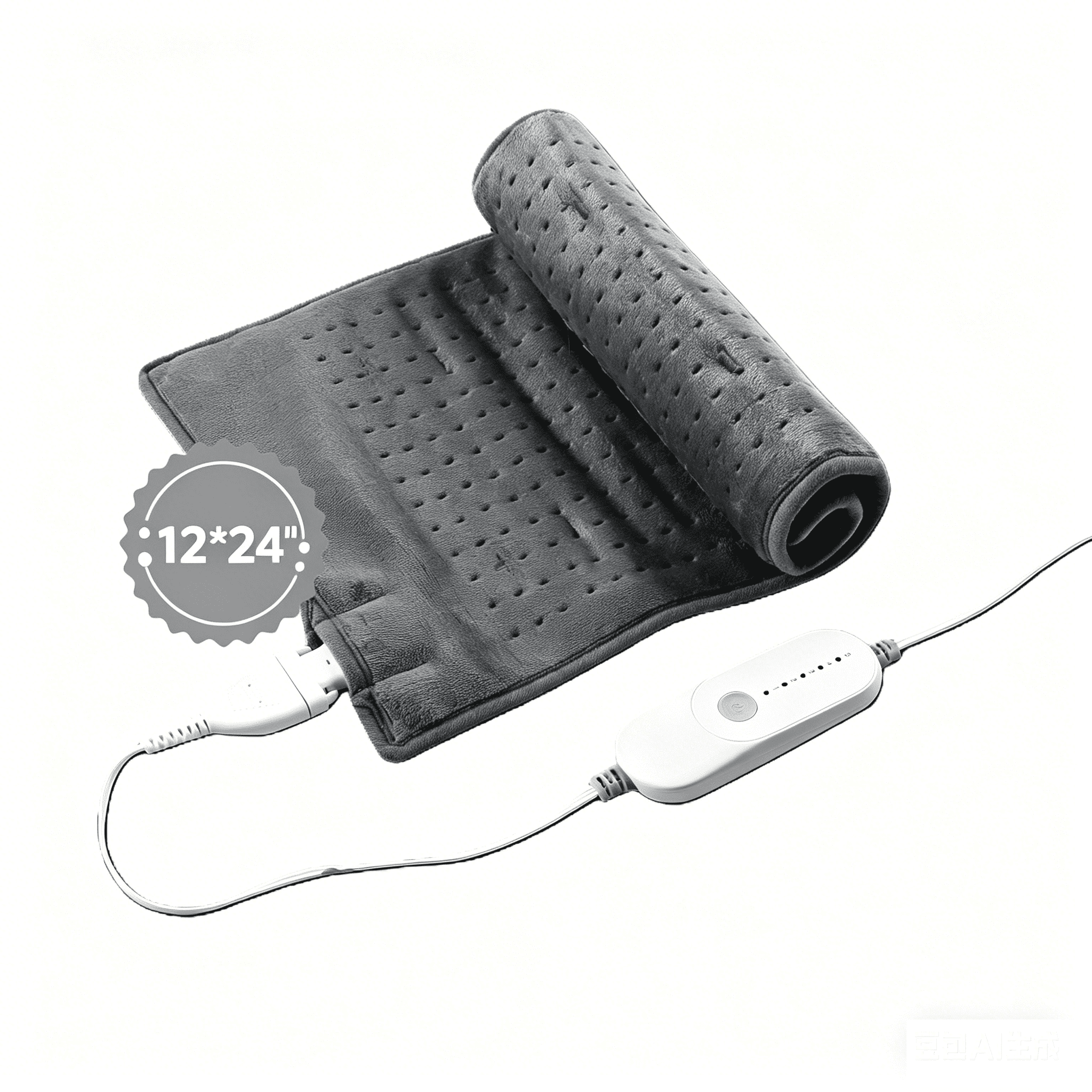 SUNNY HEAT Electric Heating Pad 12x24 Inches, Targeted Muscle Pain Relief, 5 Heat Settings with Auto Shut off, Gray (1 Piece)