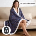 thumbnail image 1 of SUNNY HEAT Heated Electric Blanket Full Size 72'' x 84'' 10 Heating Levels & 1-12 Hours Auto Off , Leopard Blue & Yellow, 1 of 7