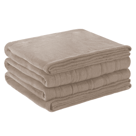 SUNNY HEAT Heated Electric Blanket Full Size 72''x84''- 4 Heat Levels & 10 Hours Auto off, Fast Heating & Over-Heat Protection, Light Brown