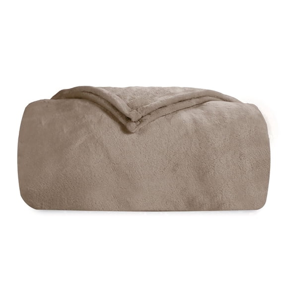 SUNNY HEAT Soft Flannel Blanket Super Warm & Comfortable Bed Blanket Twin Size, Light Gray