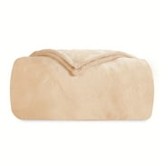 SUNNY HEAT Soft Flannel Blanket Super Warm & Comfortable Bed Blanket Twin Size, White