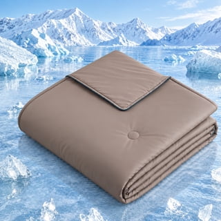 SUNNY HEAT Cooling Summer Comforter Twin Size 60"x80", Cooling Blanket for Hot Sleepers, Lightweight Breathable Double-Sided Quilt, Silky Brown