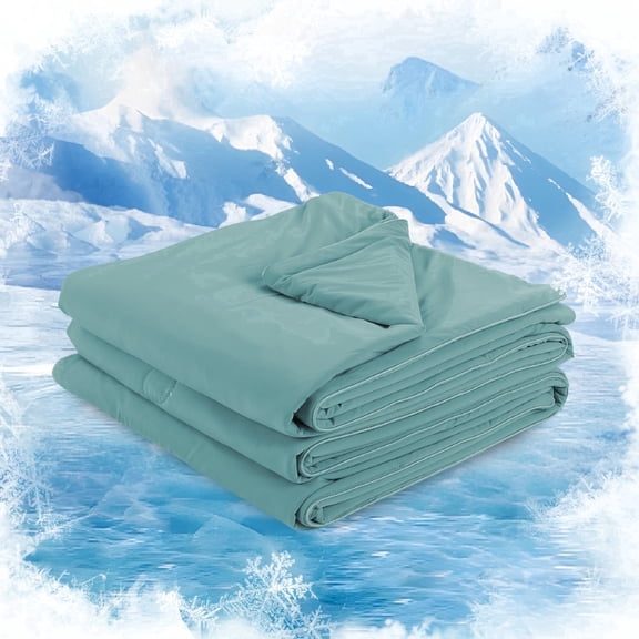 SUNNY HEAT Twin Cooling Comforter for Hot Sleepers, Double-Sided Cooling Blanket for Summer, Breathable Lightweight Bedding, Teal, 60"x80"