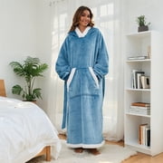 SUNNY HEAT Wearable Blanket, Oversized, Warm & Cozy, Ideal for Bed, Sofa & Travel, Blue