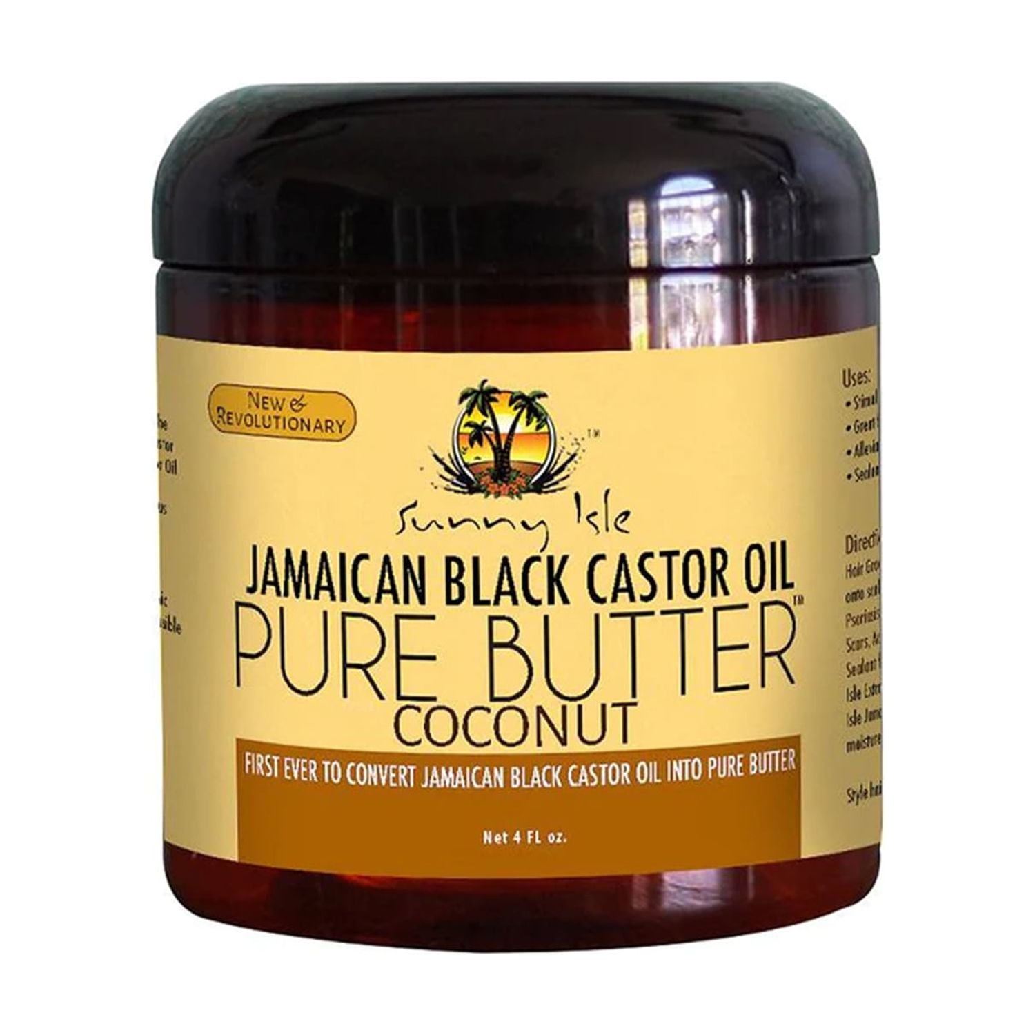 SUNNY ISLE Jamaican Black Castor Oil Pure Butter Coconut 8 oz, Pack of