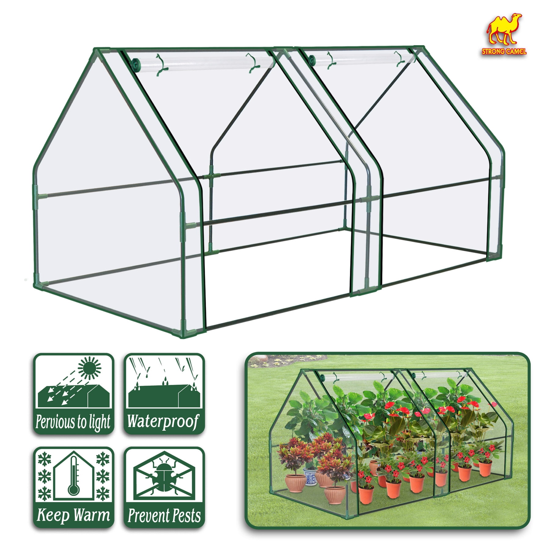 SUNNY Portable Mini Greenhouse Small Garden Greenhouse for Plants/Flowers/Vegetables (3'X6'X3')