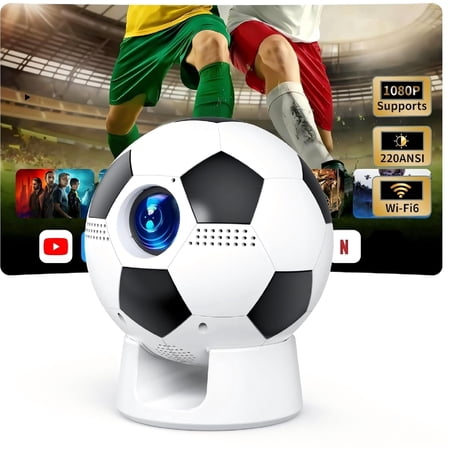 SUNNYBAY Smart Projector with WiFi & Bluetooth, Auto Keystone Correction,Portable Projector for Home Theater, Office Meetings, Online Classes