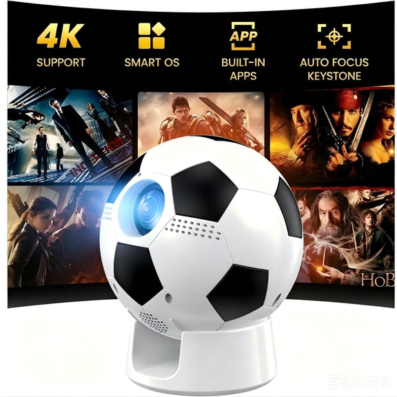 SUNNYBAY Smart Projector with WiFi & Bluetooth, Auto Keystone Correction,Portable Projector for Home Theater, Office Meetings, Online Classes