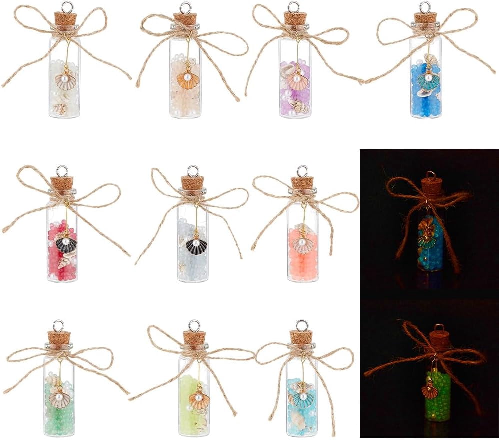 SUNNYCLUE 1 Box 32Pcs Wish Bottle Charms Mini Bottles Charms...