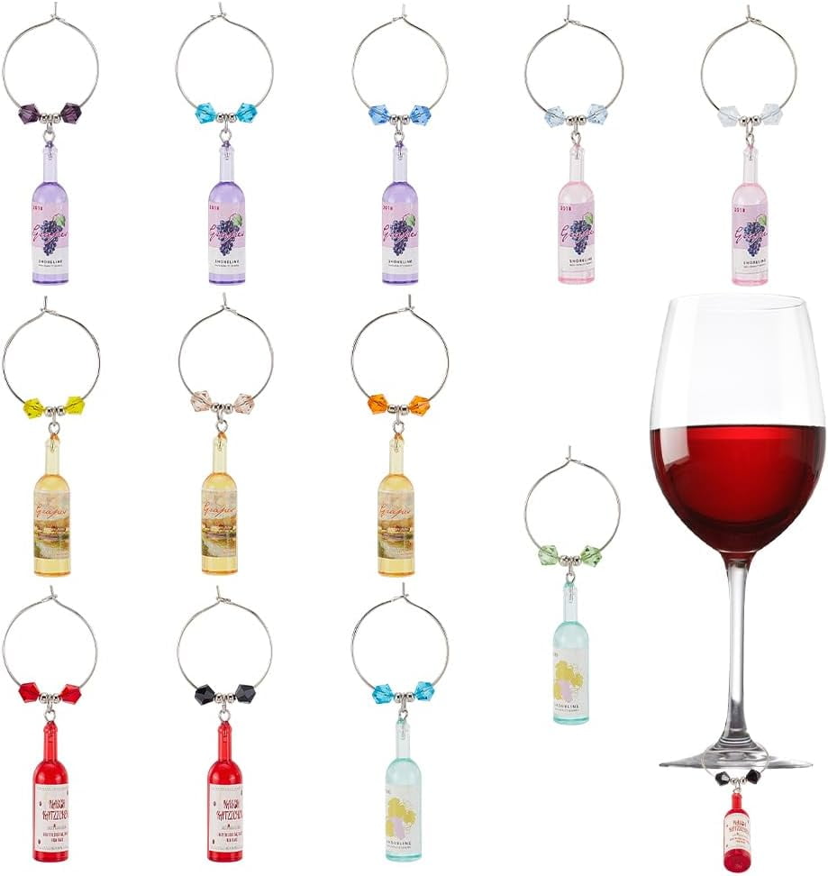 SUNNYCLUE 12 Charms A Forma Di Frutta Per Bicchieri Da Vino – In Lega Smaltata, Ideali Per Feste E Degustazioni