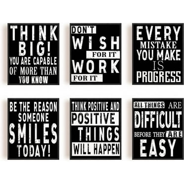 SUNNYCLUE Inspirational Quotes 24” x 36” Framed Canvas Art Prints (Set of 6)