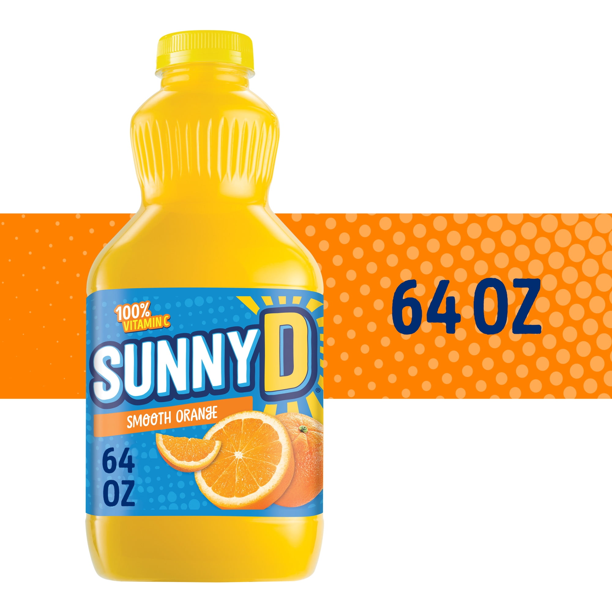SunnyD Smooth Orange Juice Drink, 64 fl oz Bottle, Refrigerated