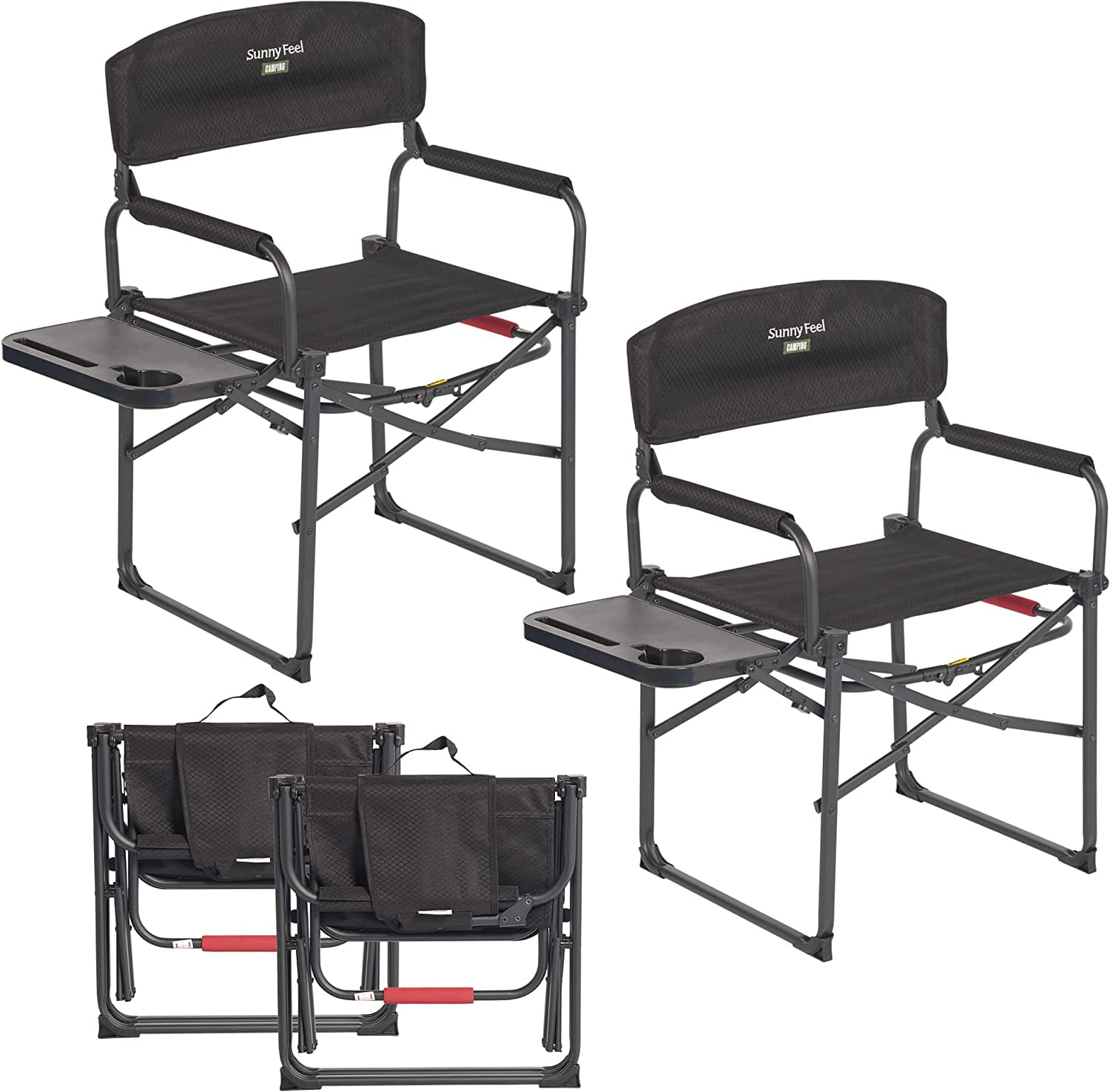 SUNNYFEEL Camping Directors Chair, Heavy Duty,Oversized Portable